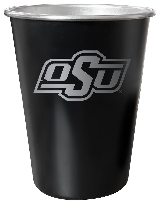 Oklahoma State Cowboys 8 oz Engraved Tin Cup Black Matte Coating Officially Licensed