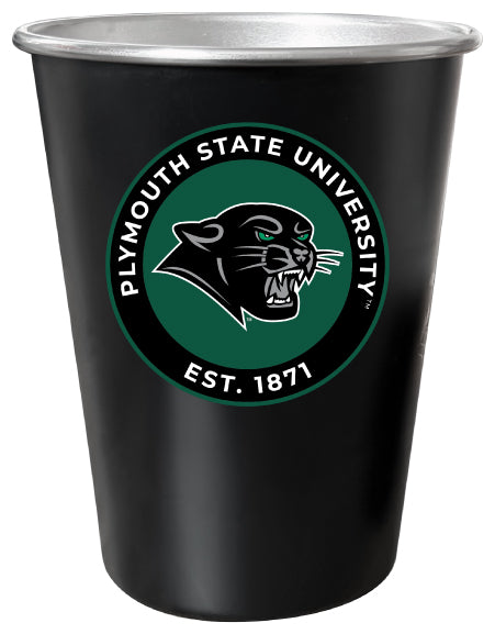 Plymouth State University 8 oz Tin Cup Black Matte Coating Officially Licensed 4-Pack with Gift Bag