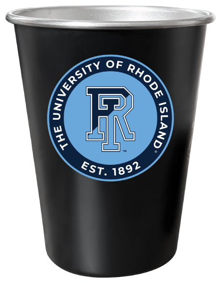 Rhode Island University 8 oz Tin Cup Black Matte Coating Officially Licensed 4-Pack with Gift Bag