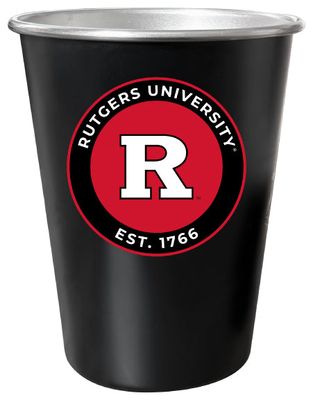 Rutgers Scarlet Knights 8 oz Tin Cup Black Matte Coating Officially Licensed Single