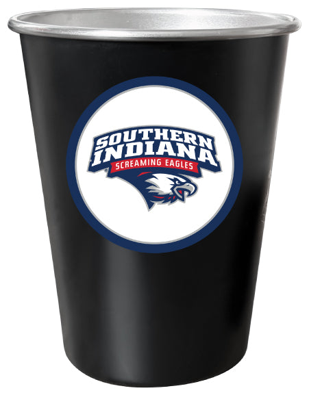 University of Southern Indiana 8 oz Tin Cup Black Matte Coating Officially Licensed 4-Pack with Gift Bag