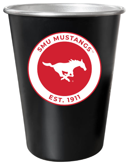 Southern Methodist University 8 oz Tin Cup Black Matte Coating Officially Licensed 4-Pack with Gift Bag