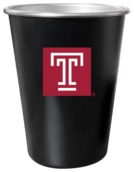 Temple University 8 oz Tin Cup Black Matte Coating Officially Licensed Single