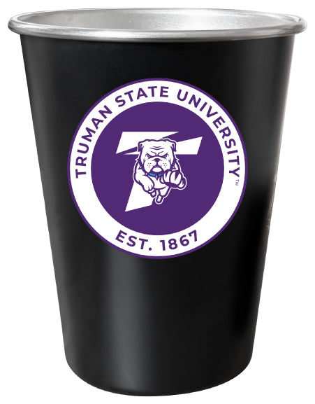 Truman State University 8 oz Tin Cup Black Matte Coating Officially Licensed 4-Pack with Gift Bag