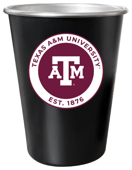 Texas A&M Aggies 8 oz Tin Cup Black Matte Coating Officially Licensed 4-Pack with Gift Bag