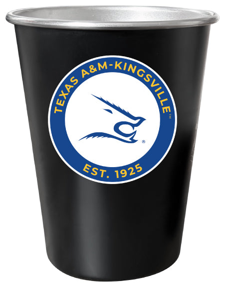Texas A&M Kingsville Javelinas 8 oz Tin Cup Black Matte Coating Officially Licensed 4-Pack with Gift Bag
