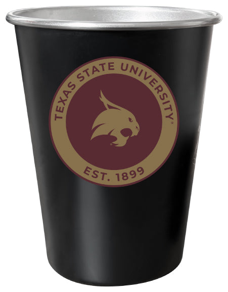 Texas State Bobcats 8 oz Tin Cup Black Matte Coating Officially Licensed Single