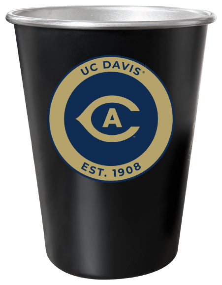 UC Davis Aggies 8 oz Tin Cup Black Matte Coating Officially Licensed Single