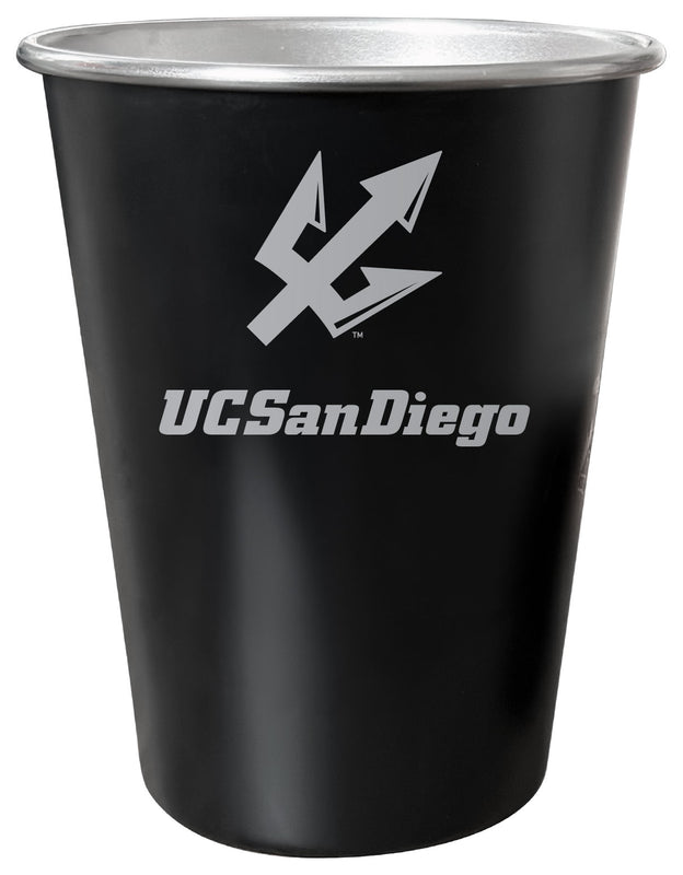 UC San Diego 8 oz Engraved Tin Cup Black Matte Coating Officially Licensed