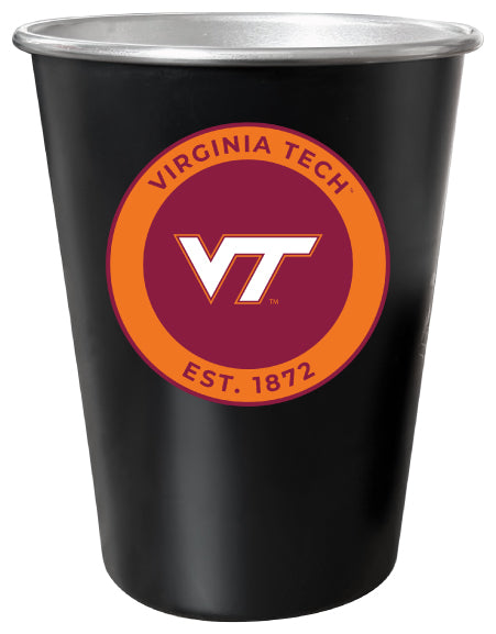 Virginia Tech Hokies 8 oz Tin Cup Black Matte Coating Officially Licensed Single