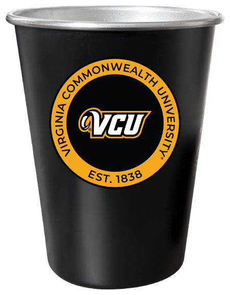 Virginia Commonwealth 8 oz Tin Cup Black Matte Coating Officially Licensed 4-Pack with Gift Bag
