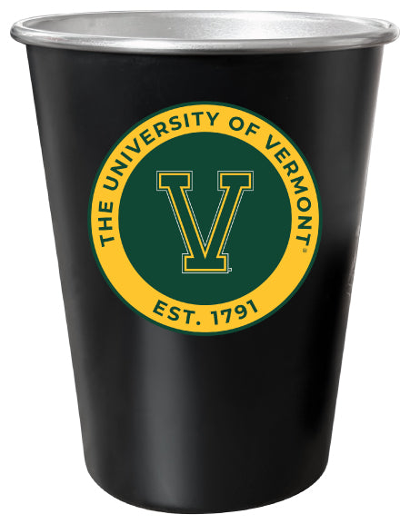 Vermont Catamounts 8 oz Tin Cup Black Matte Coating Officially Licensed 4-Pack with Gift Bag