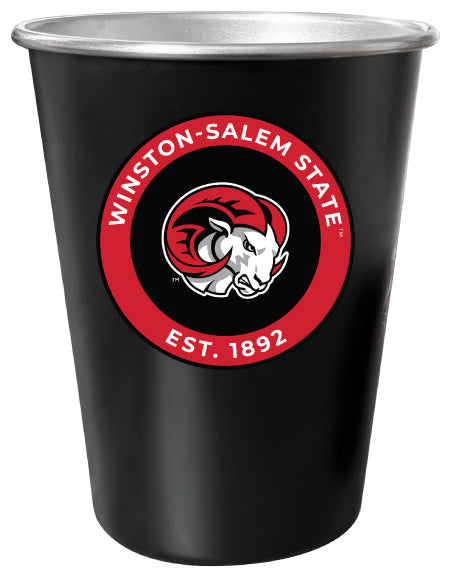 Winston-Salem State 8 oz Tin Cup Black Matte Coating Officially Licensed 4-Pack with Gift Bag
