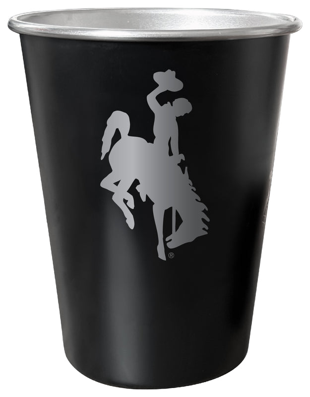 University of Wyoming 8 oz Engraved Tin Cup Black Matte Coating Officially Licensed