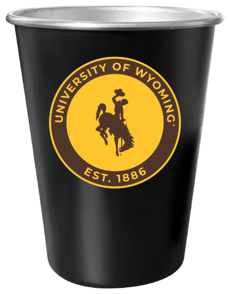 University of Wyoming 8 oz Tin Cup Black Matte Coating Officially Licensed Single