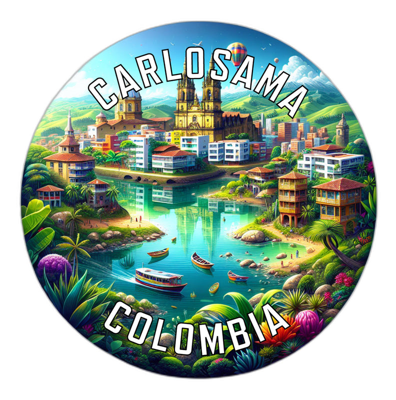 Carlosama Colombia Souvenir Die Cut Flat Magnet 2-Inch