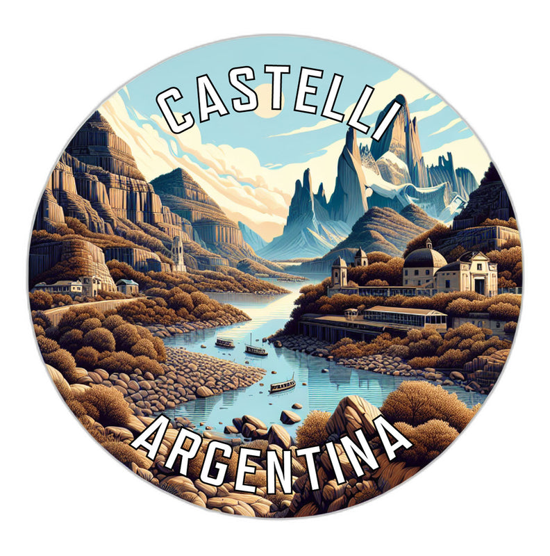 Castelli Argentina Souvenir Die Cut Flat Magnet 2-Inch
