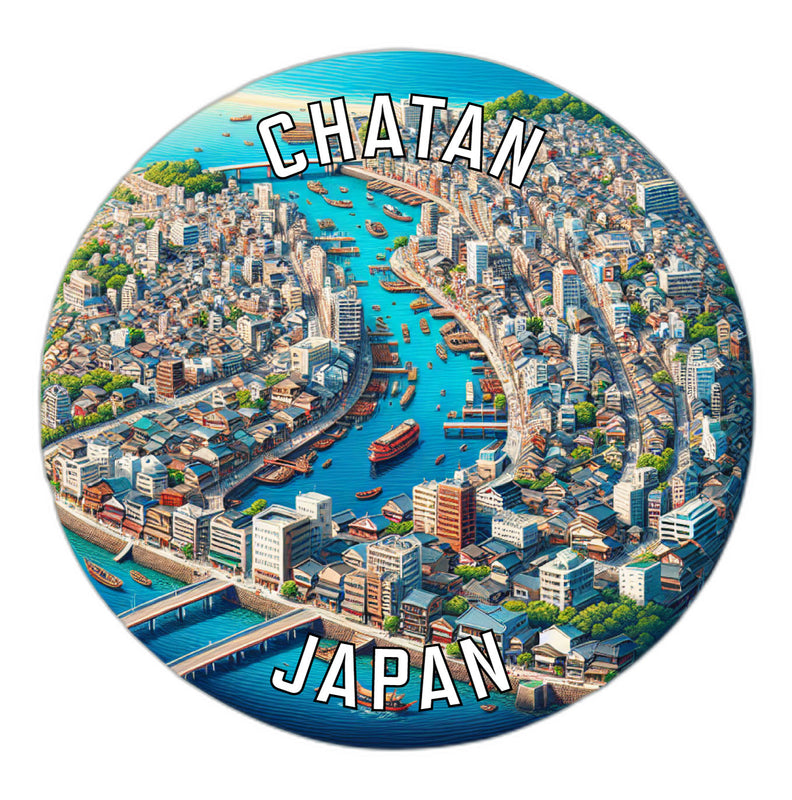 Chatan Japan Souvenir Die Cut Flat Magnet 2-Inch