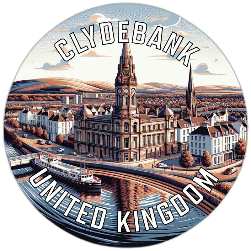 Clydebank United Kingdom Souvenir Die Cut Flat Magnet 6-Inch