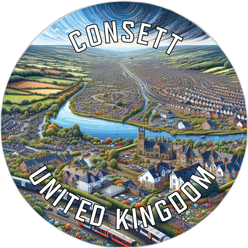 Consett United Kingdom Souvenir Die Cut Flat Magnet 6-Inch