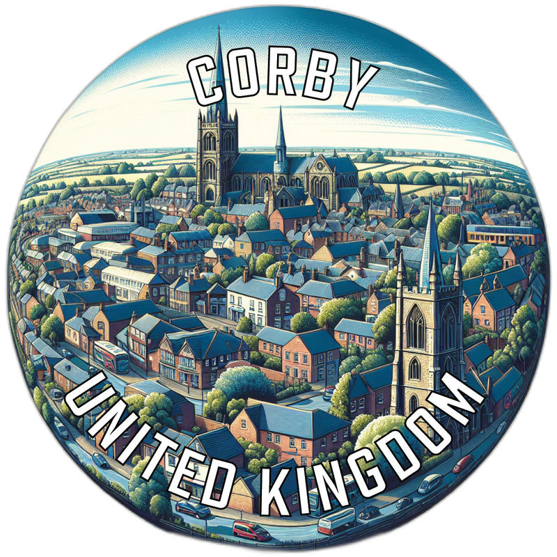 Corby United Kingdom Souvenir Die Cut Flat Magnet 2-Inch