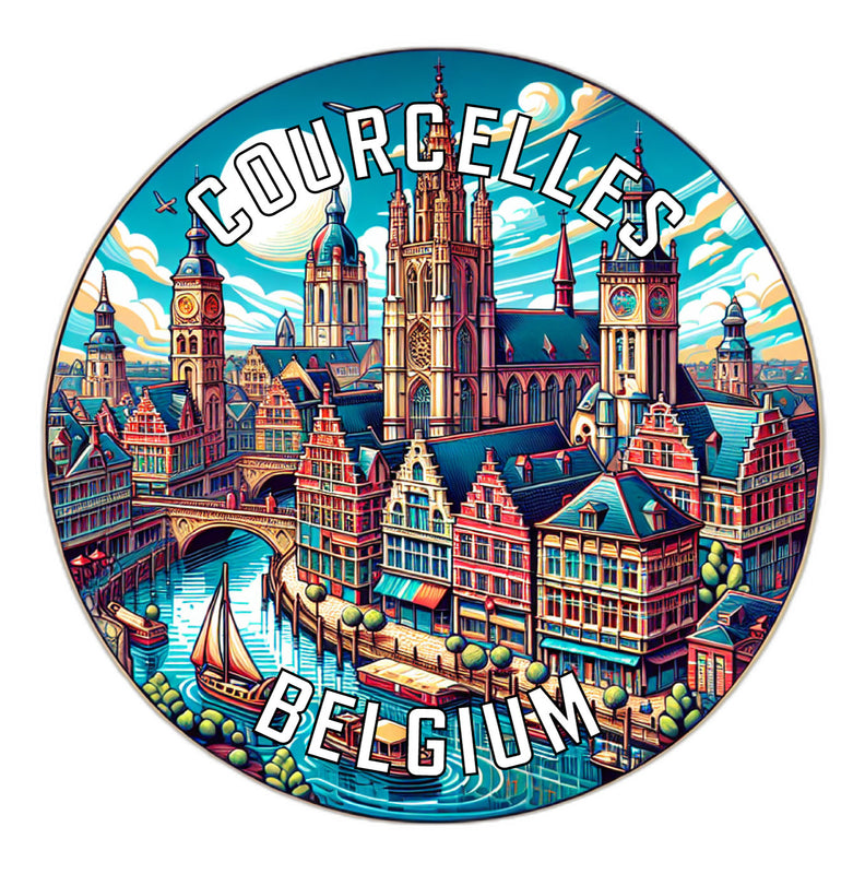 Courcelles Belgium Souvenir Vinyl Decal Sticker 6-Inch