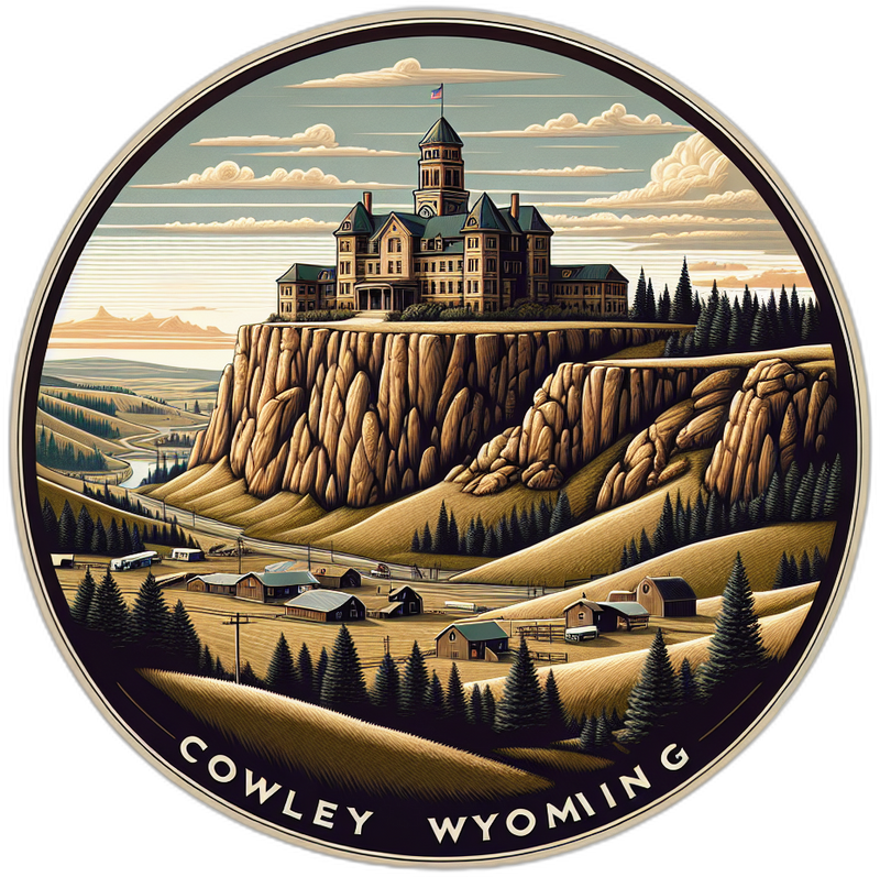 Cowley Wyoming Souvenir Die Cut Flat Magnet 2-Inch