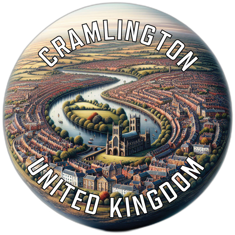 Cramlington United Kingdom Souvenir Die Cut Flat Magnet 3-Inch