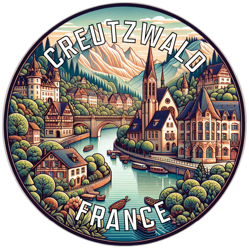 Creutzwald France Souvenir Die Cut Flat Magnet 2-Inch