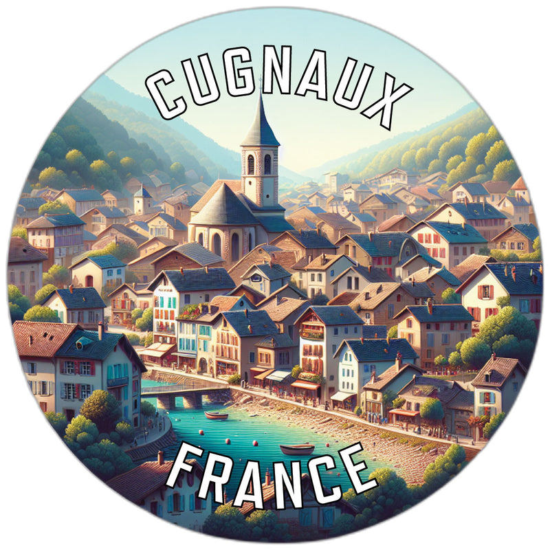 Cugnaux France Souvenir Die Cut Flat Magnet 2-Inch