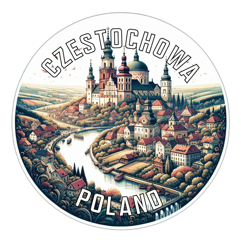 Czestochowa Poland Souvenir Die Cut Flat Magnet 4-Inch