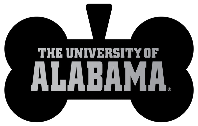 Alabama Crimson Tide Dog Tag Matte Black Bone-shaped Engraved Officially Licensed