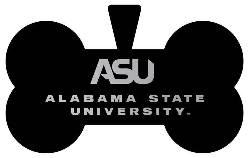 Alabama State University Dog Tag Matte Black Bone-shaped Engraved Officially Licensed