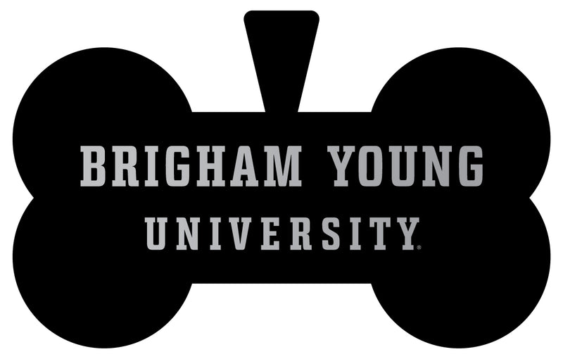 Brigham Young Cougars Dog Tag Matte Black Bone-shaped Engraved Officially Licensed
