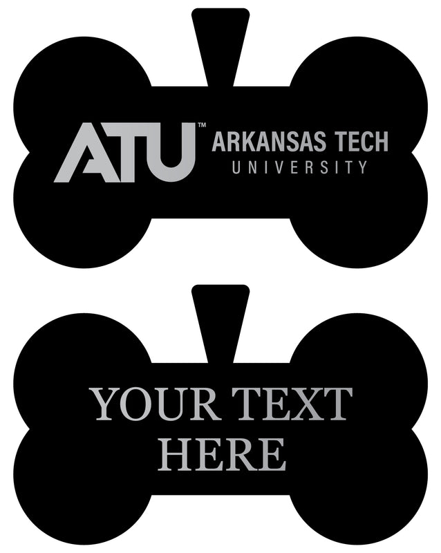 Arkansas Tech University Personalized Matte Black Bone Dog Tag – Engraved Officially Licensed Collegiate Pet ID