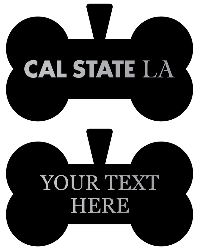 California State University Los Angeles Personalized Matte Black Bone Dog Tag – Engraved Officially Licensed Collegiate Pet ID