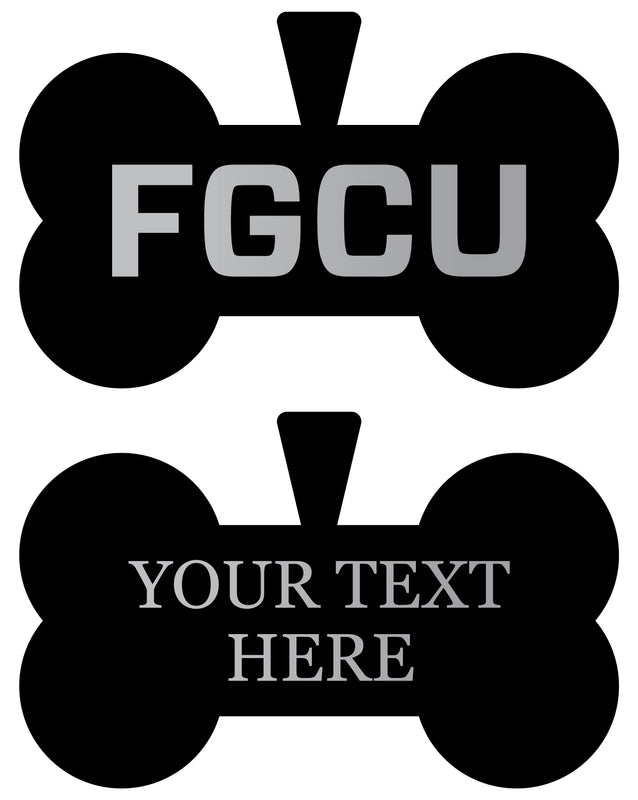 Florida Gulf Coast Eagles Personalized Matte Black Bone Dog Tag – Engraved Officially Licensed Collegiate Pet ID