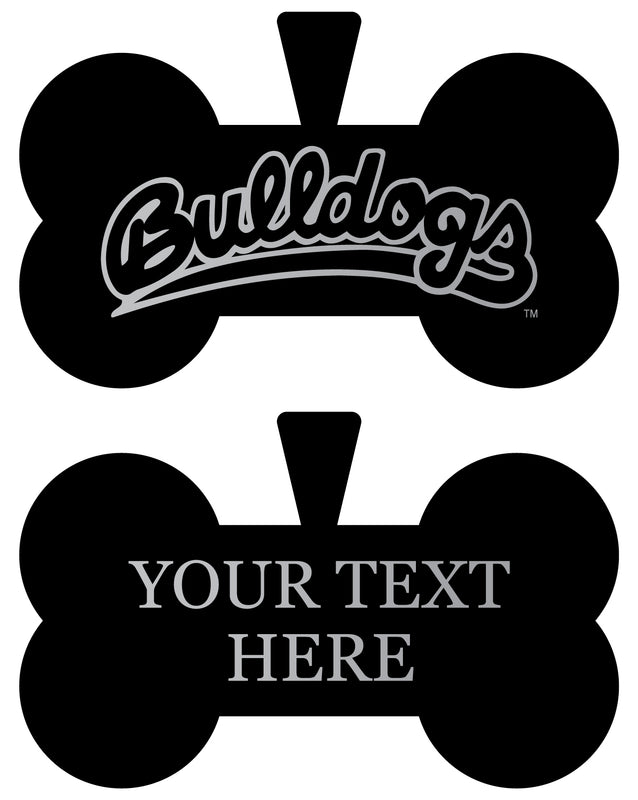 Fresno State Bulldogs Personalized Matte Black Bone Dog Tag – Engraved Officially Licensed Collegiate Pet ID