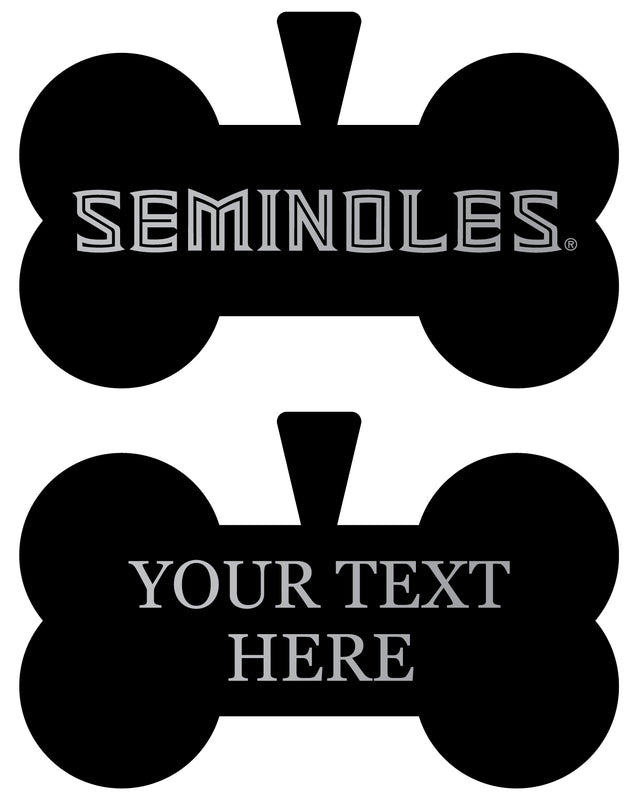 Florida State Seminoles Personalized Matte Black Bone Dog Tag – Engraved Officially Licensed Collegiate Pet ID