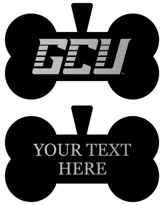 Grand Canyon University Lopes Personalized Matte Black Bone Dog Tag – Engraved Officially Licensed Collegiate Pet ID