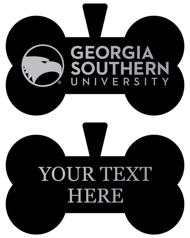 Georgia Southern Eagles Personalized Matte Black Bone Dog Tag – Engraved Officially Licensed Collegiate Pet ID