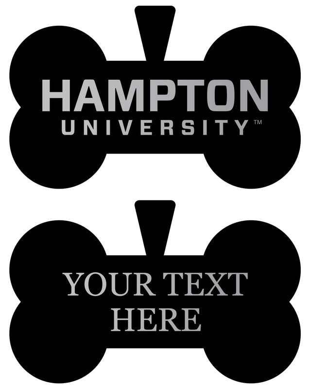 Hampton University Personalized Matte Black Bone Dog Tag – Engraved Officially Licensed Collegiate Pet ID