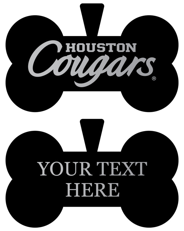 University of Houston Personalized Matte Black Bone Dog Tag – Engraved Officially Licensed Collegiate Pet ID