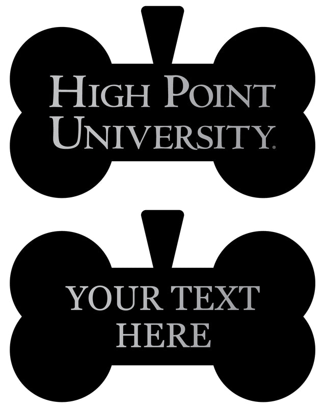 High Point University Personalized Matte Black Bone Dog Tag – Engraved Officially Licensed Collegiate Pet ID
