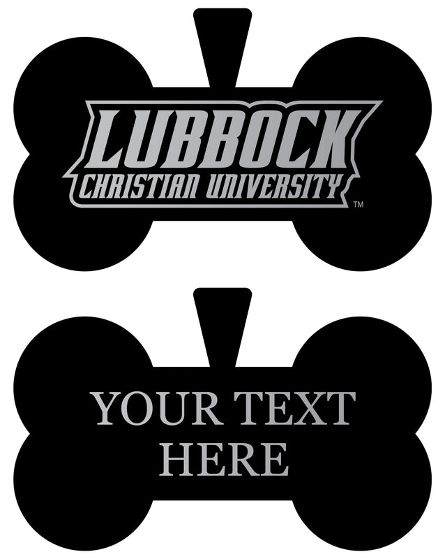 Lubbock Christian University Chaparral Personalized Matte Black Bone Dog Tag – Engraved Officially Licensed Collegiate Pet ID