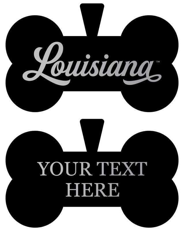 Louisiana at Lafayette Personalized Matte Black Bone Dog Tag – Engraved Officially Licensed Collegiate Pet ID