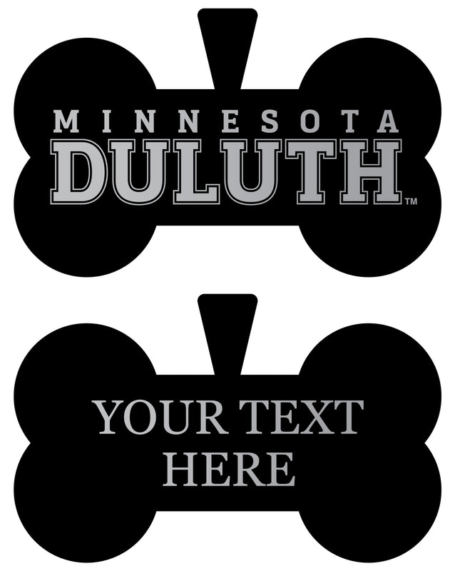 Minnesota Duluth Bulldogs Personalized Matte Black Bone Dog Tag – Engraved Officially Licensed Collegiate Pet ID