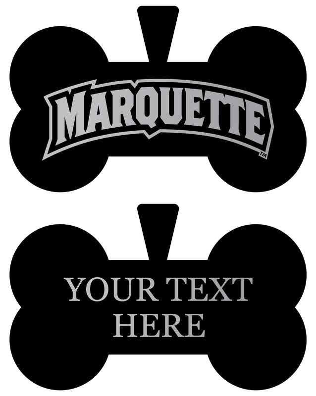 Marquette Golden Eagles Personalized Matte Black Bone Dog Tag – Engraved Officially Licensed Collegiate Pet ID