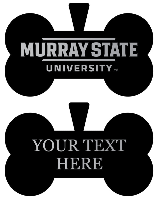 Murray State University Personalized Matte Black Bone Dog Tag – Engraved Officially Licensed Collegiate Pet ID
