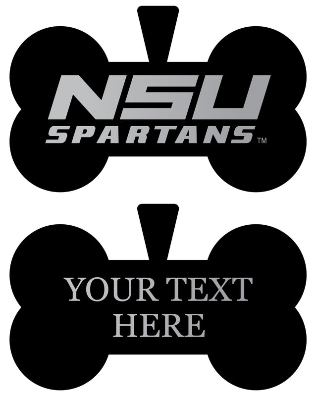 Norfolk State University Personalized Matte Black Bone Dog Tag – Engraved Officially Licensed Collegiate Pet ID